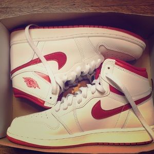 These are air Jordan 1 Red and white